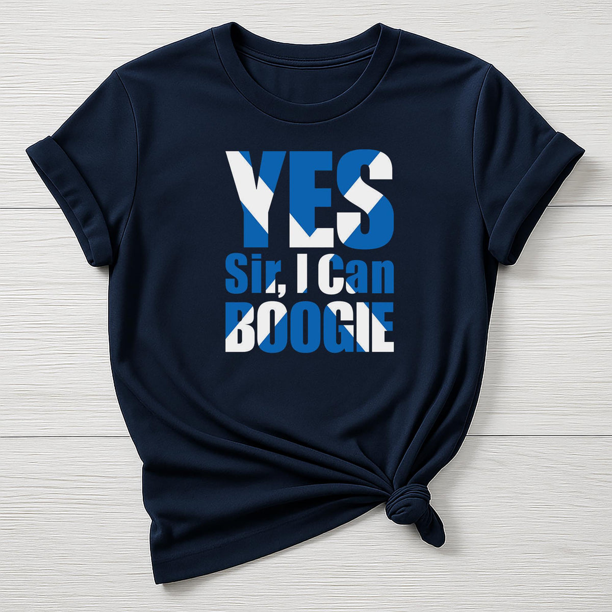 Scotland Football T-Shirt : Yes Sir I can Boogie Flag Design, Gildan Softstyle