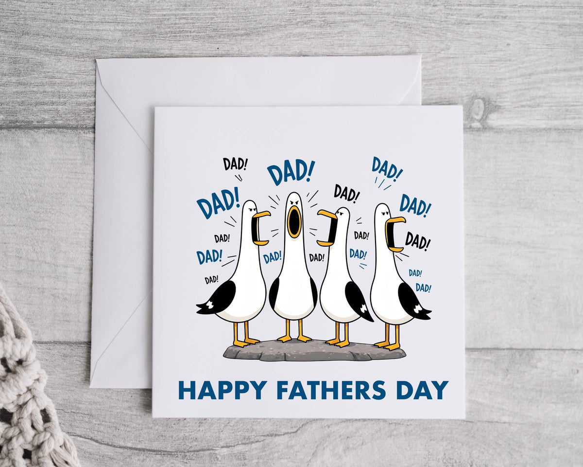 Fathers Day Card - Seagulls Design with Fast Free UK Post