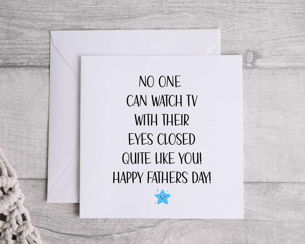 Fathers Day Card - Eyes Closed Design