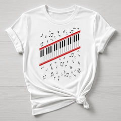 Music T-Shirt : Beat It Piano Keys Design, Gildan Softstyle