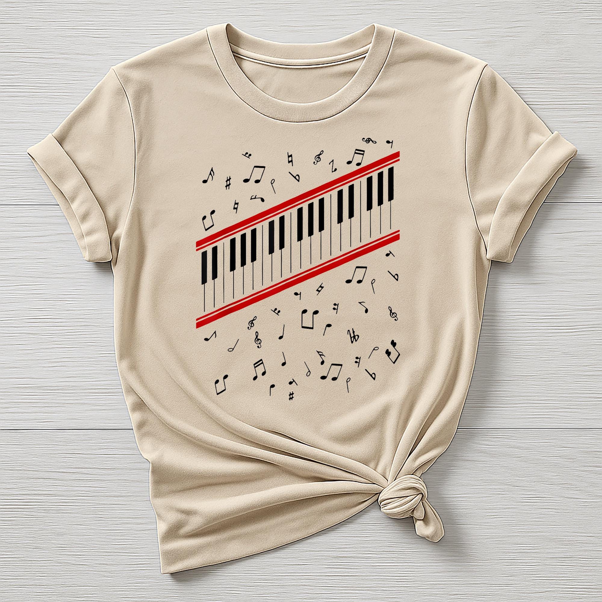 Music T-Shirt : Beat It Piano Keys Design, Gildan Softstyle
