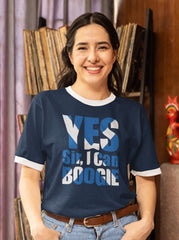 Scotland World Cup Football T-Shirt : Yes Sir I can Boogie Flag Design - Ringer Style