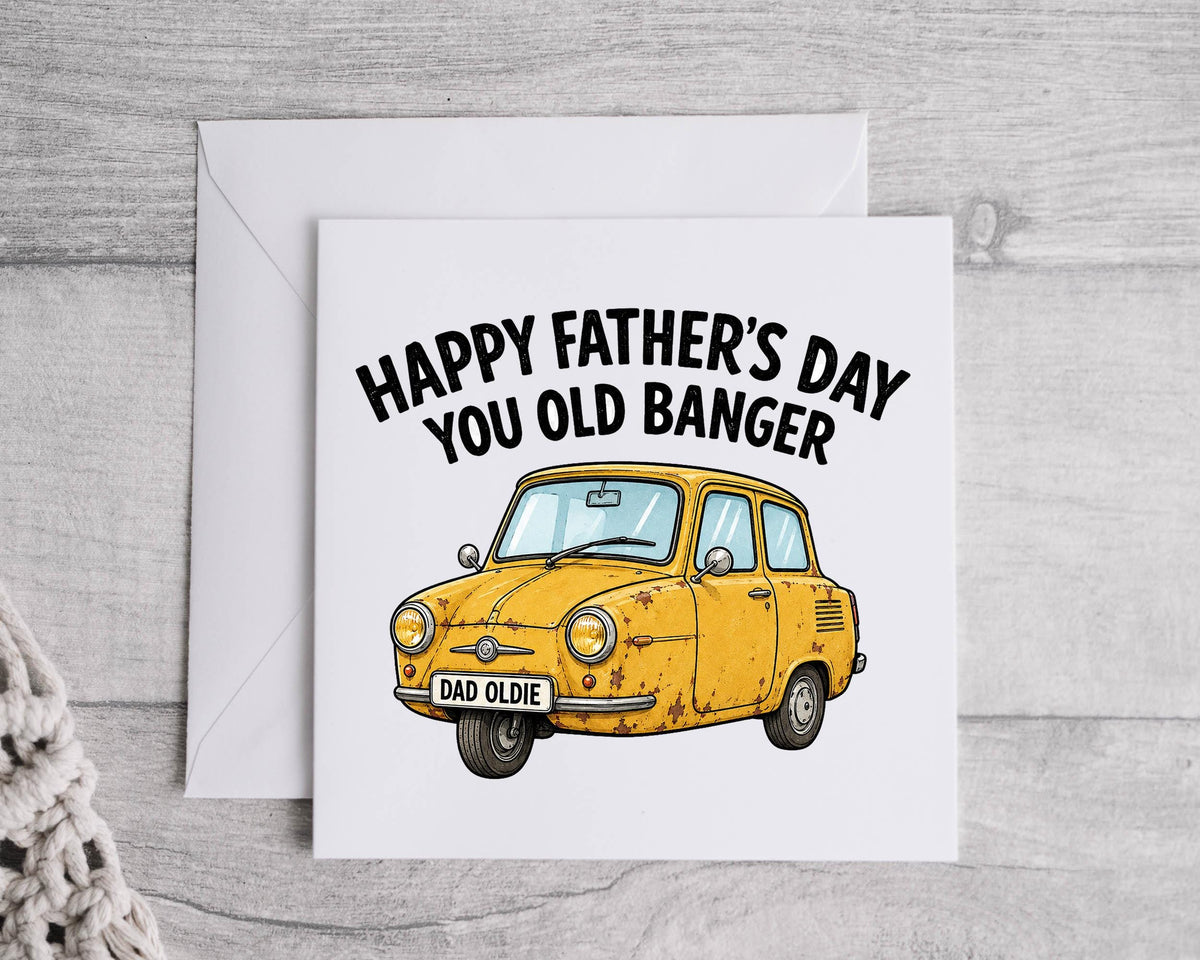 Fathers Day Card - Old Banger Design with Fast Free UK Post