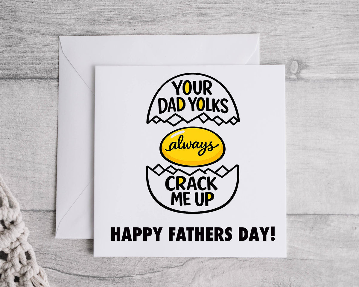 Fathers Day Card - Dad Yokes Egg Design with Fast Free UK Post