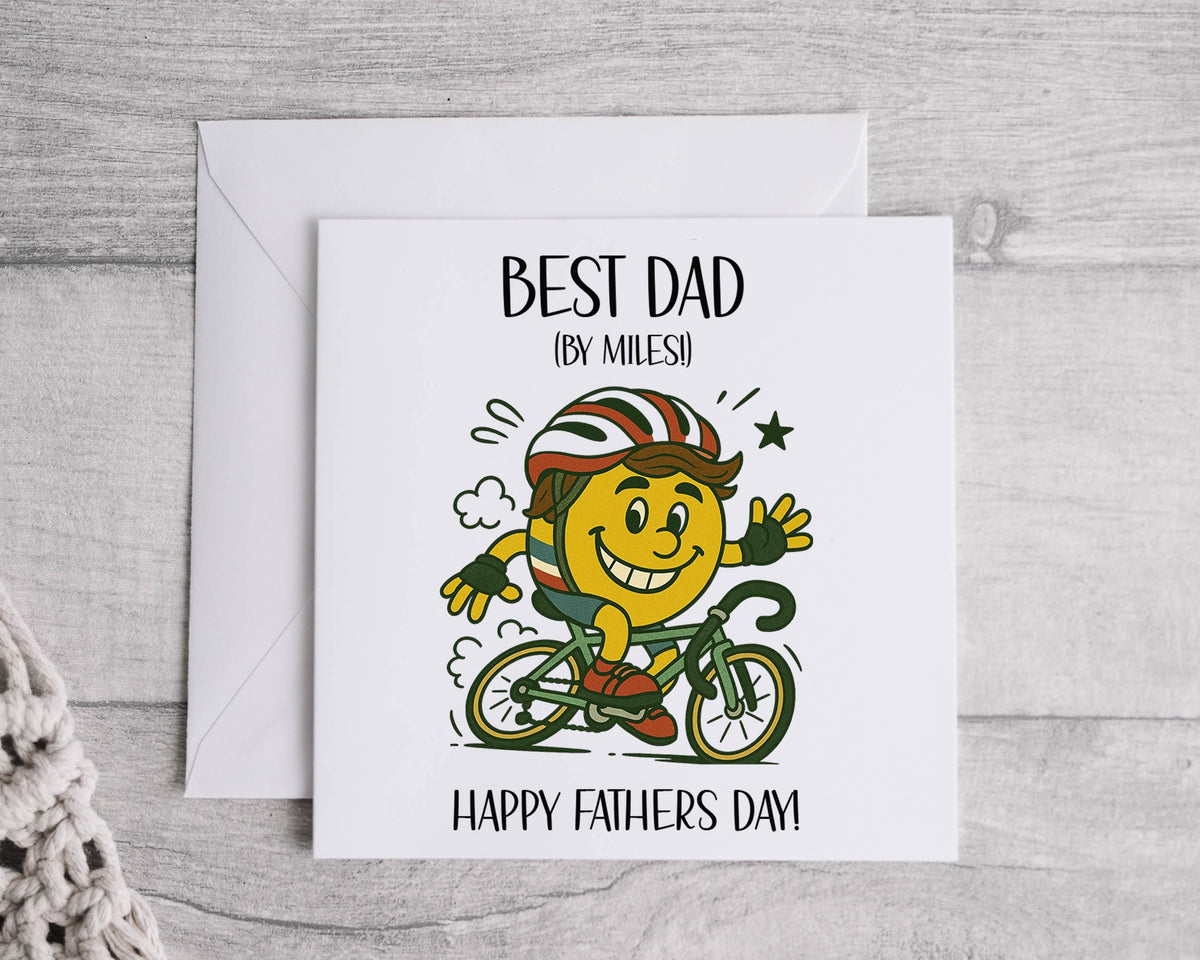 Fathers Day Card – Cycling Dad Humorous Greeting (Fast UK Post)