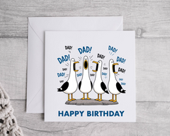 Dad Birthday Card - Seagulls Design with Fast Free UK Post
