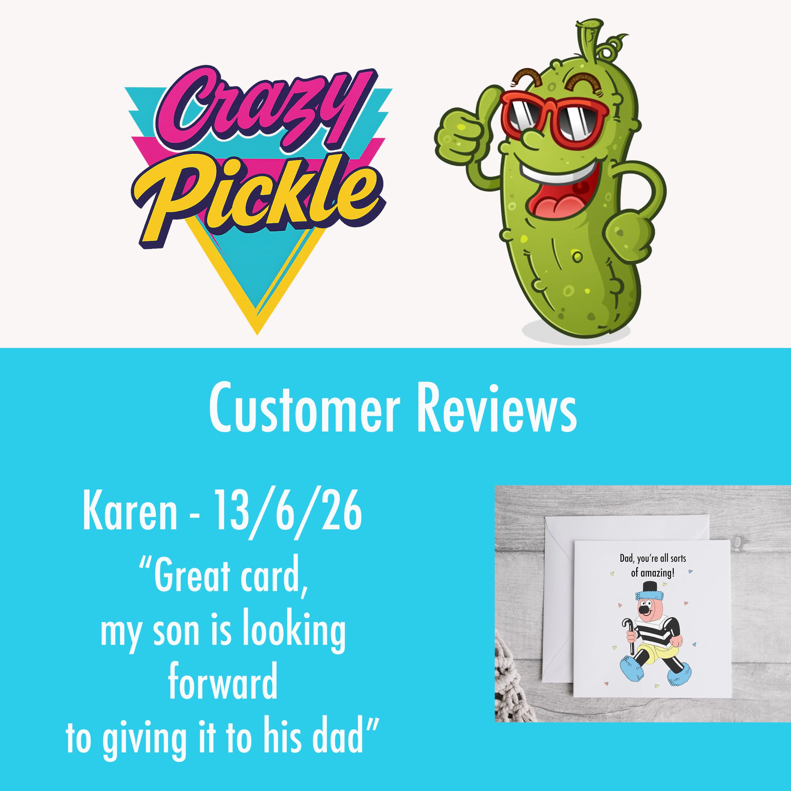Crazy Pickle 40th Birthday Card: Seagull Design