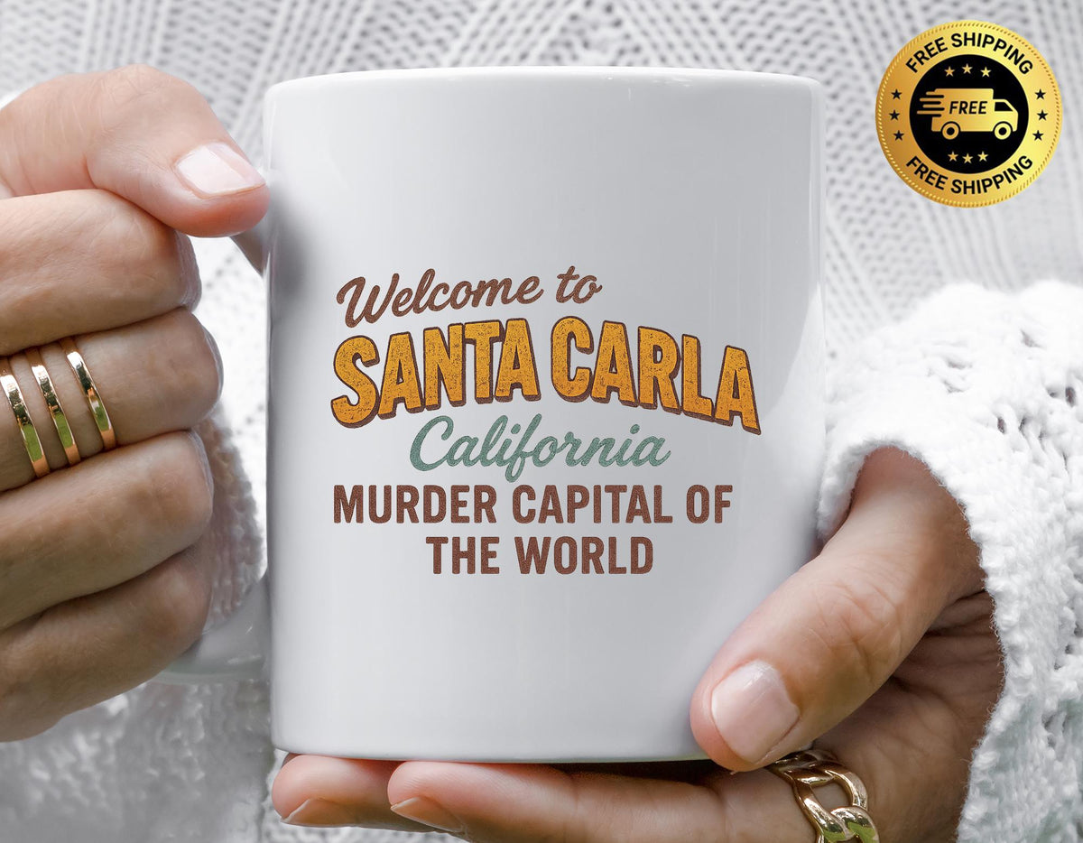 80s Movie Parody Mug - Welcome to Santa Carla Design, Funny Graphic Coffee Cup with Free Tracked UK Postage