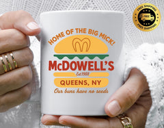 80s Movie Parody Mug - McDowells Home of the Big Mick Design - Funny Graphic Coffee Cup with Tracked UK Postage