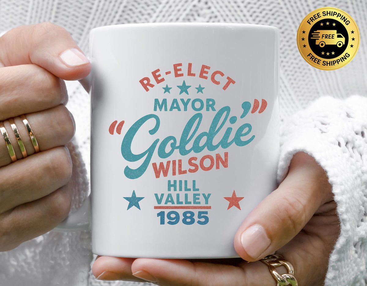 80s Movie Parody Mug - Mayor Goldie Design, Funny Graphic Coffee Cup with Free Tracked UK Postage