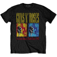 GUNS N' ROSES UNISEX T-SHIRT: USE YOUR ILLUSION WORLD TOUR (BACK PRINT) - LICENSED PRODUCT