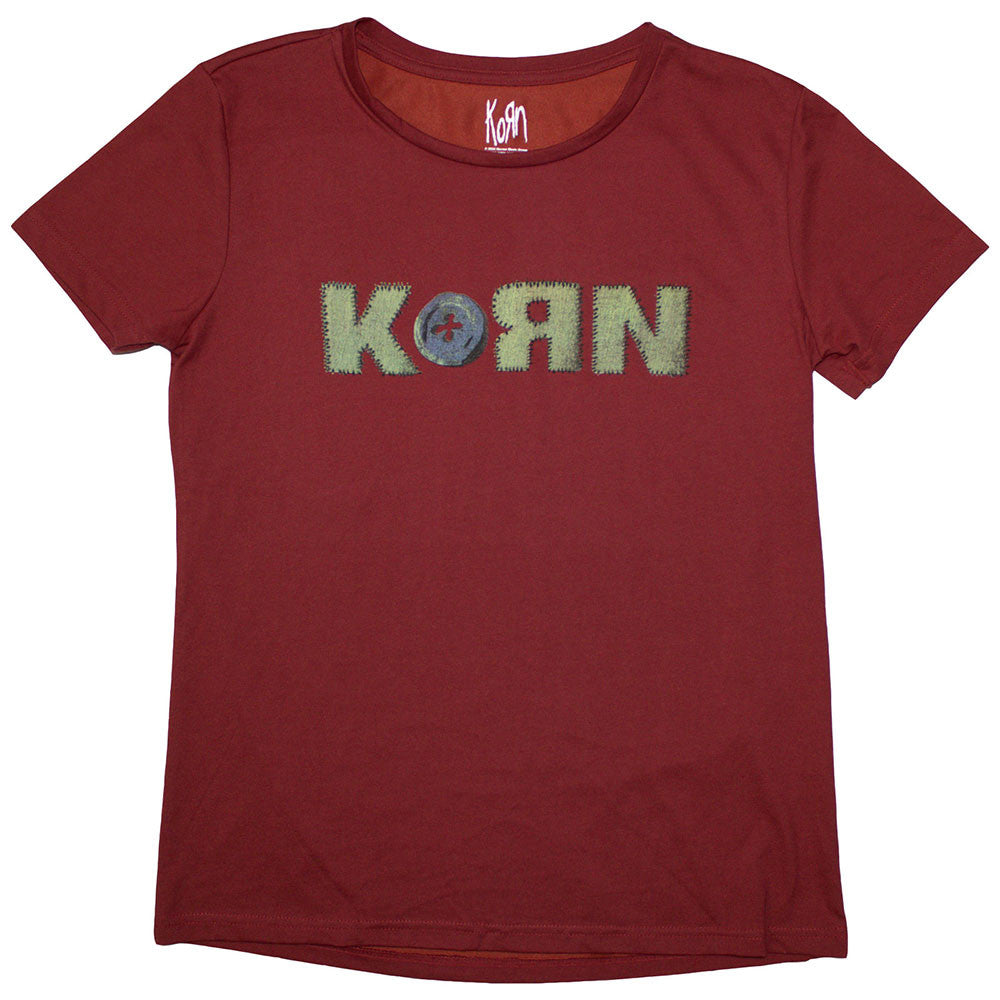 Korn Ladies T-Shirt: Doll Issues (Red) (Back Print) - Size Ladyfit XL