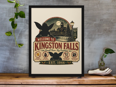 Welcome to Kingston Falls Framed Print Wall Art: Movie Parody Design - 2 Sizes A4 or A4