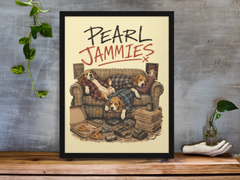 Pearl Jammies Framed Print Wall Art: Music Parody Design - 2 Sizes A4 or A4