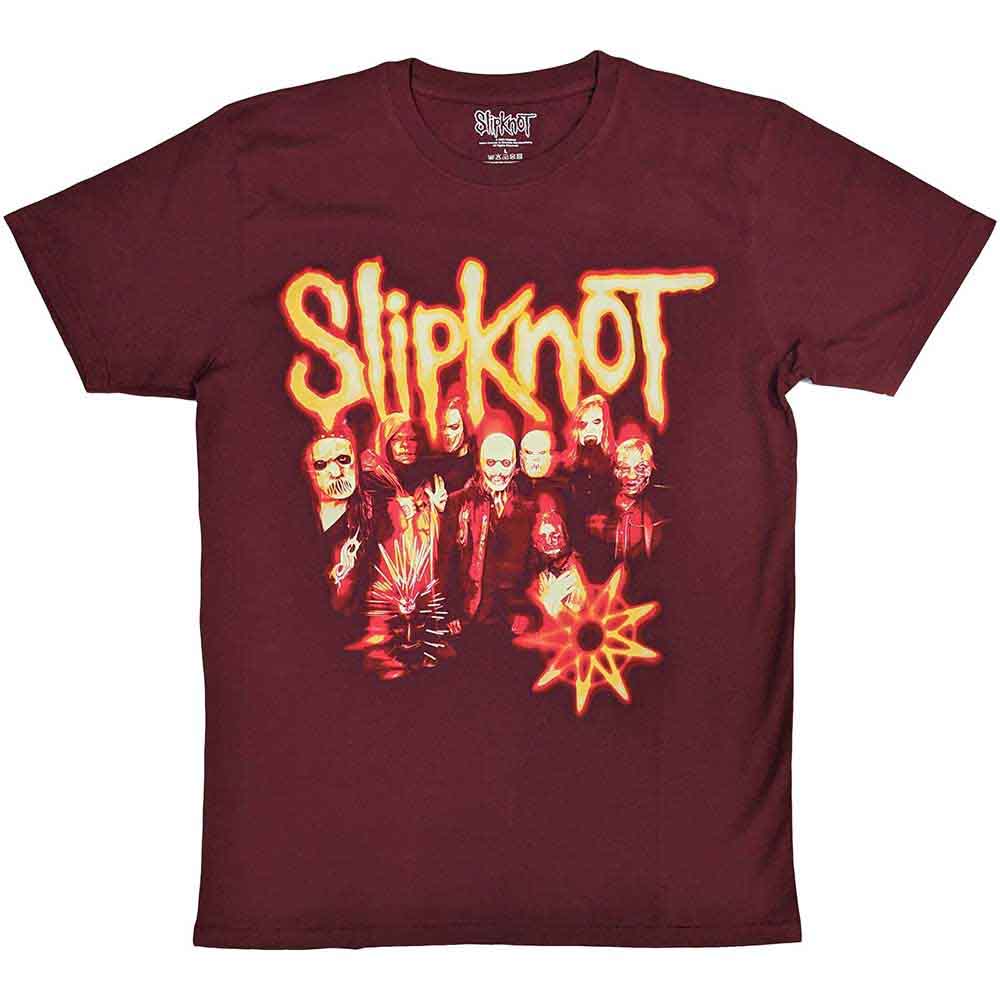 SLIPKNOT UNISEX T-SHIRT: THE END, SO FAR GROUP PHOTO TRIBAL S NONOGRAM (BACK PRINT) LICENSED PRODUCT