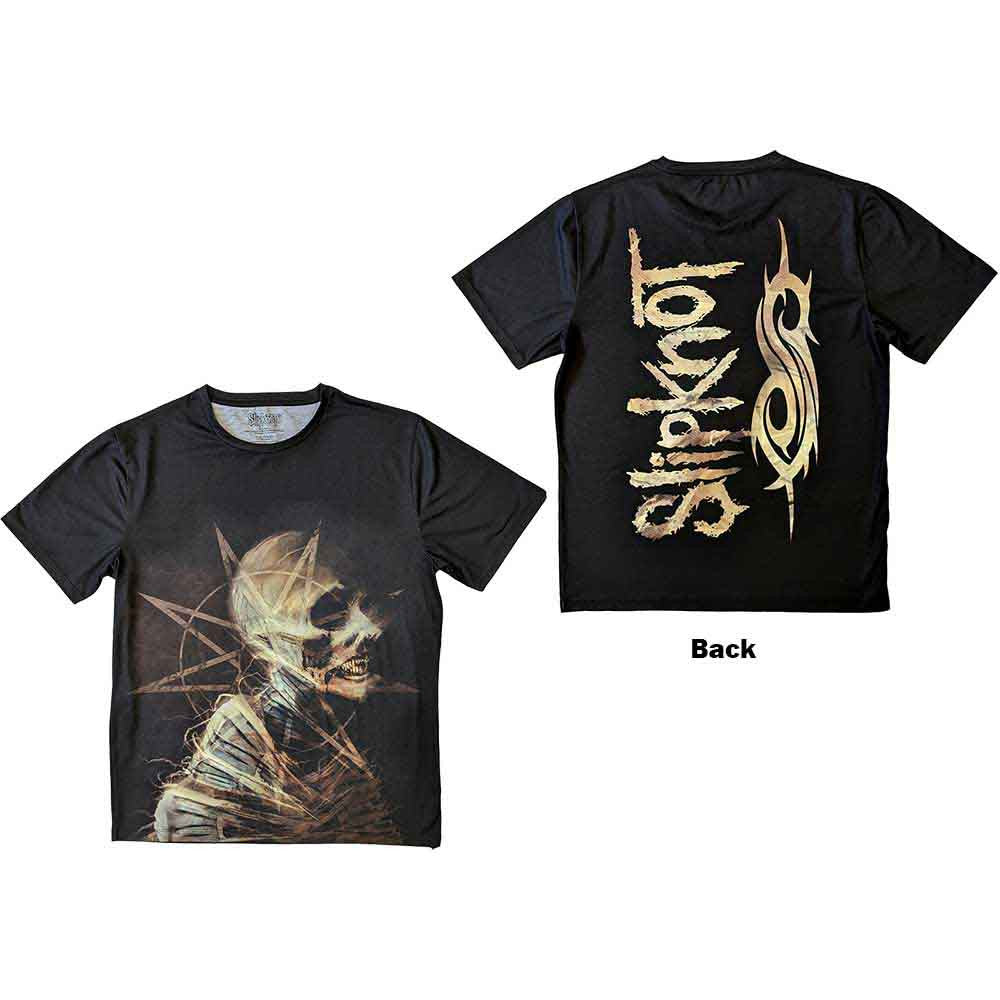 Slipknot Official Unisex Sublimation T-Shirt: Profile (Black) (Back Print) - SIZE LARGE