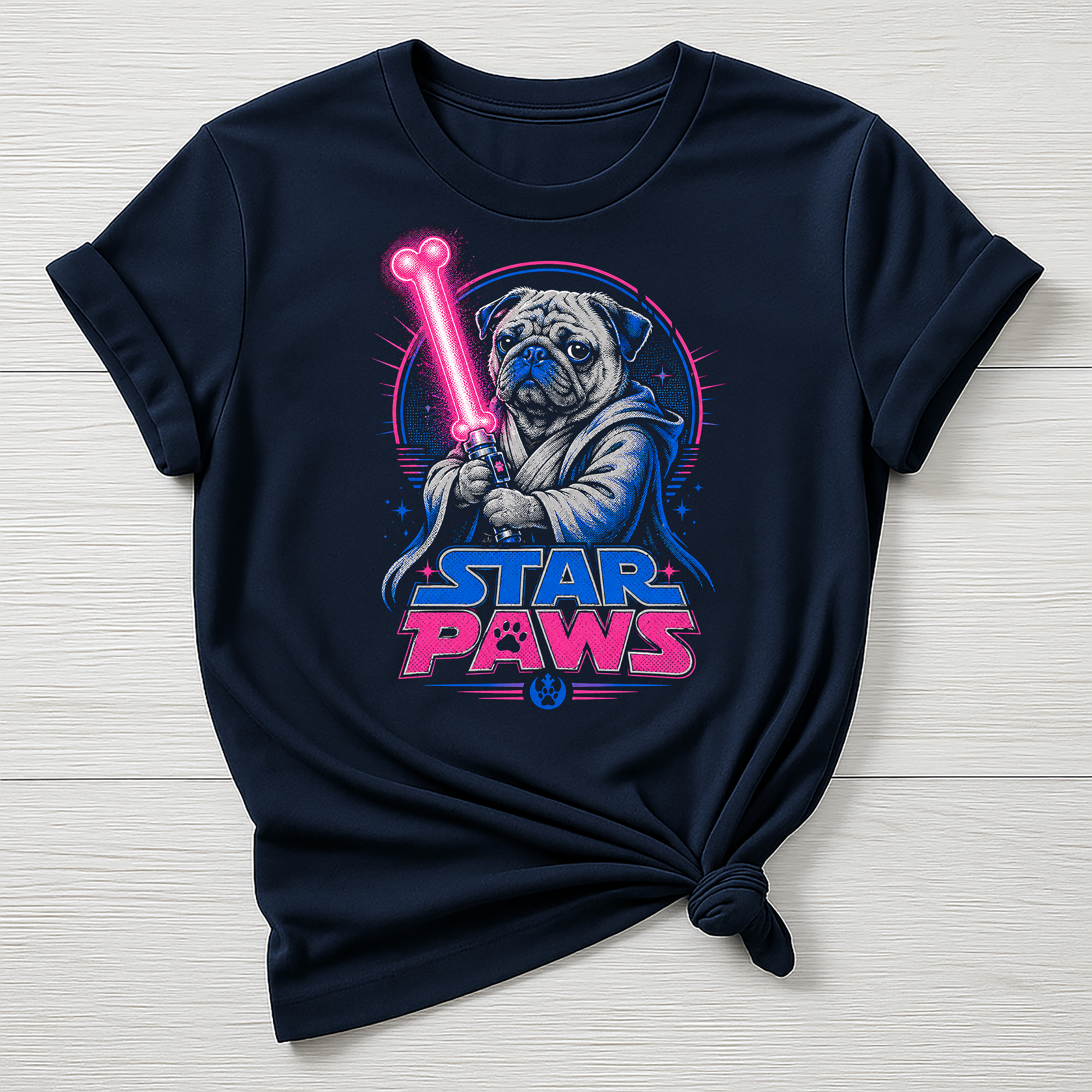 Animal Movie T-Shirt - Star Paws Design , Gildan Softstyle