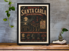 Welcome to Santa Carla Framed Print Wall Art: Movie Parody Design - 2 Sizes A4 or A4