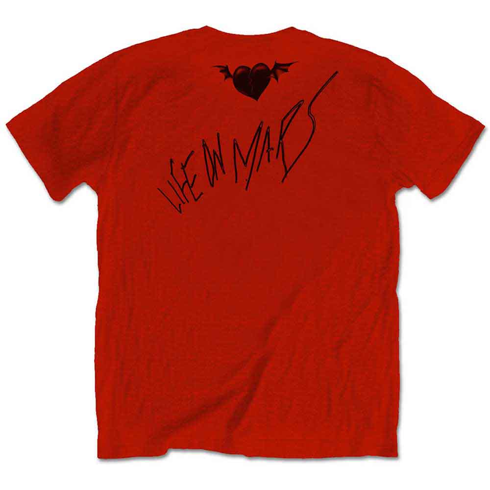 YUNGBLUD UNISEX T-SHIRT: LIFE ON MARS (RED) (BACK PRINT) - LICENSED PRODUCT