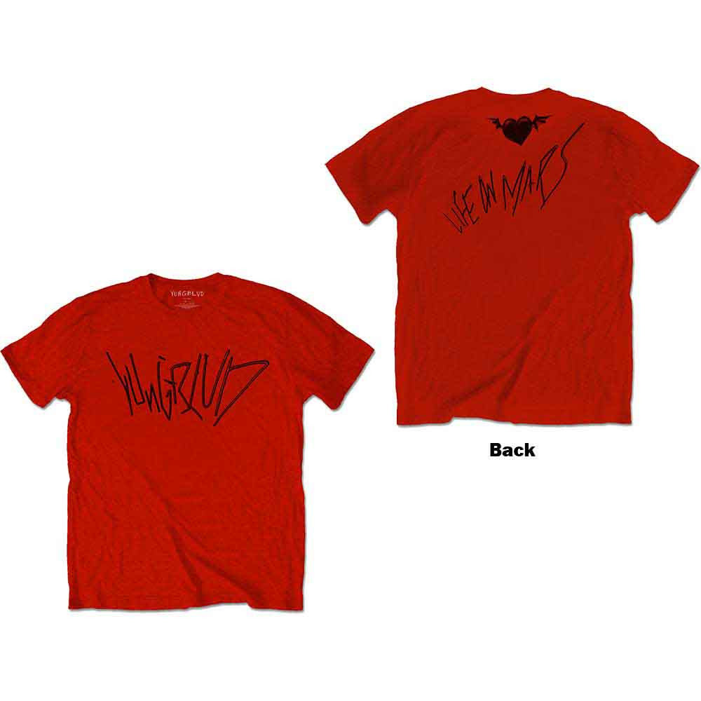 Yungblud Official Unisex T-Shirt: Life on Mars (Red) (Back Print) - SIZE SMALL
