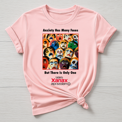 Music T-Shirt : Anxiety Has Many Faces Xanax Design, Gildan Softstyle