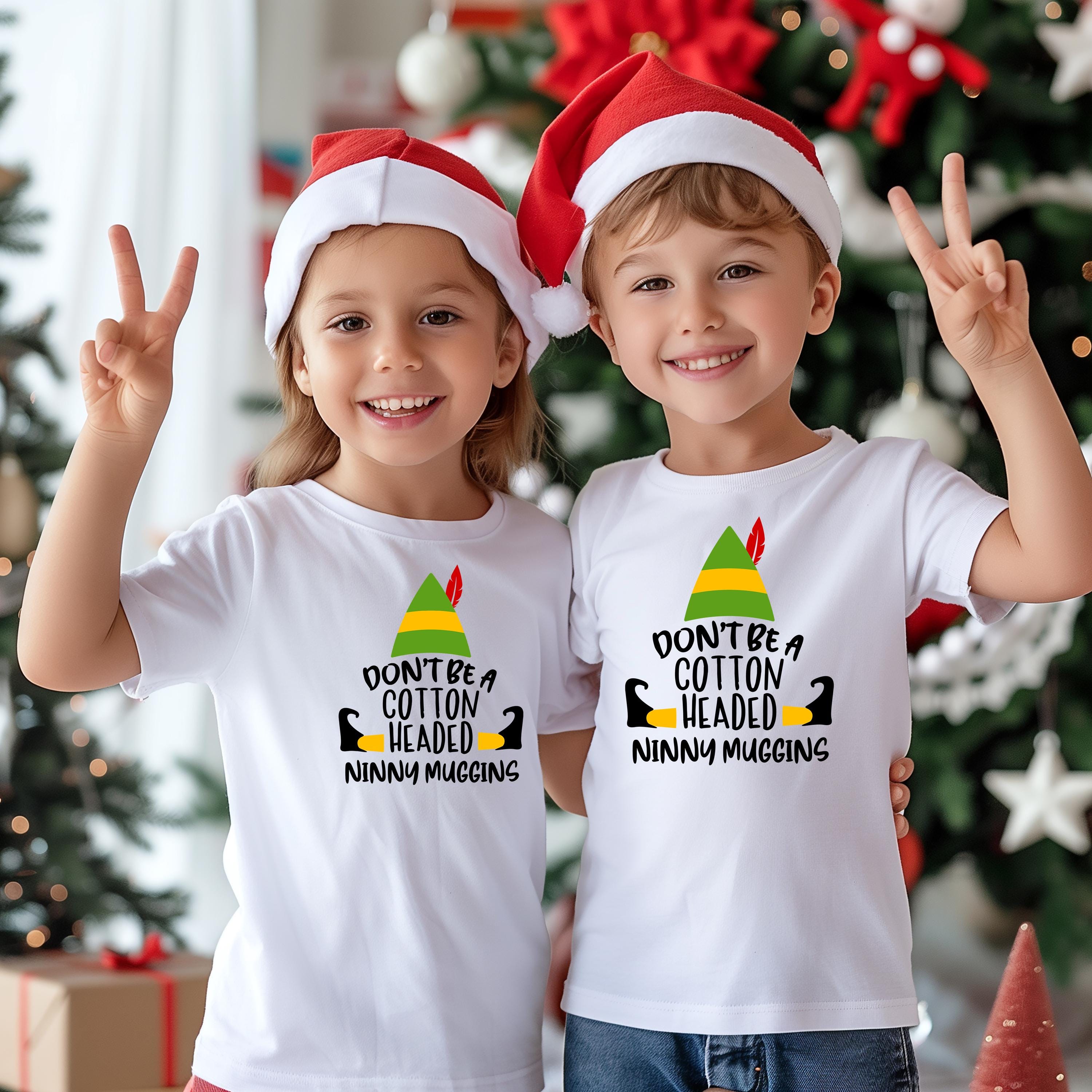 Kids Christmas T-Shirt - Don't be a Cotton Headed Ninny Muggins - Premium Gilden Heavyweight - Free UK Shipping