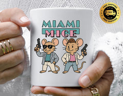 80s TV Show Parody Mug - Miami Mice Design - Funny Graphic Coffee Cup with Tracked UK Postage