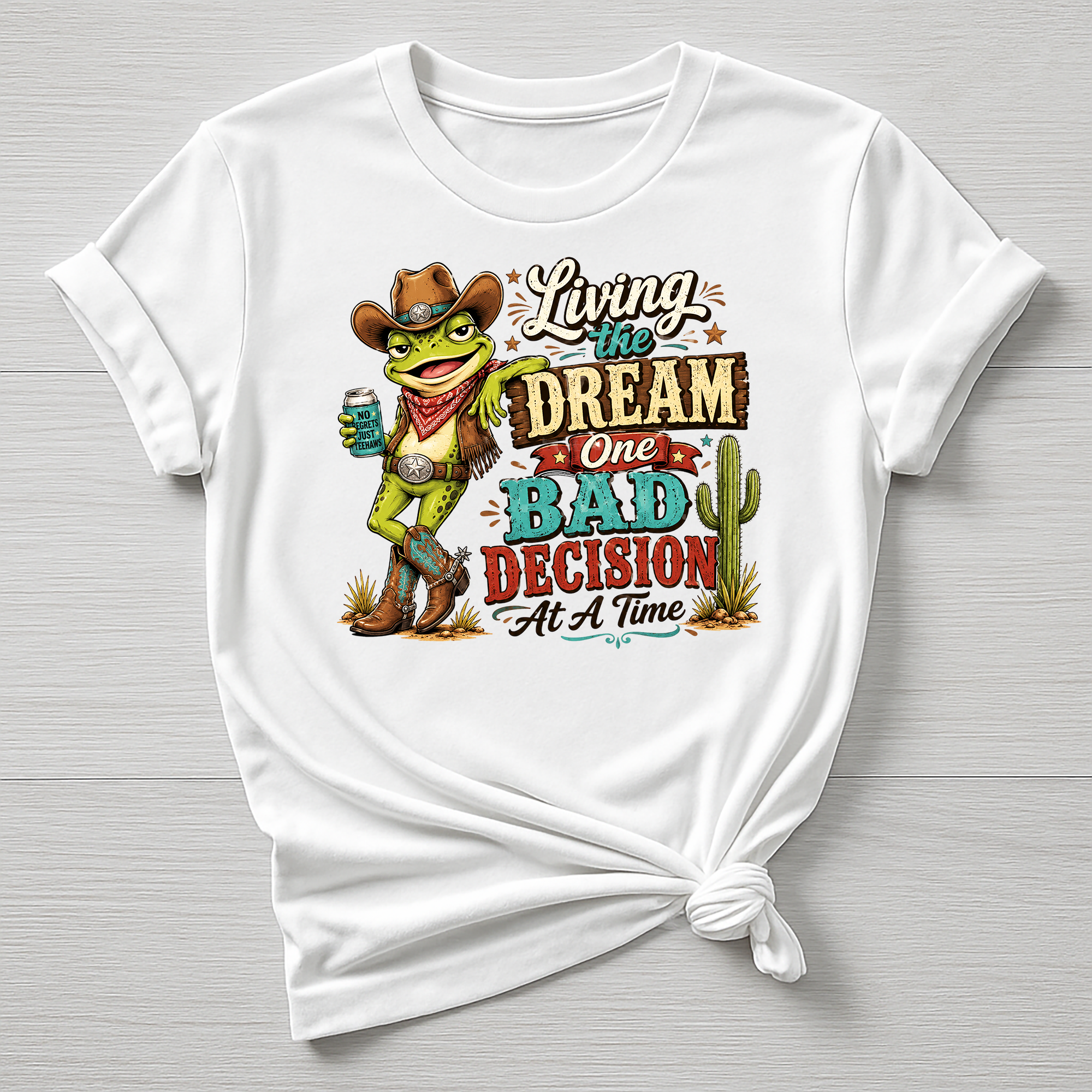 Funny Frog T-Shirt - Living the Dream Design , Gildan Softstyle