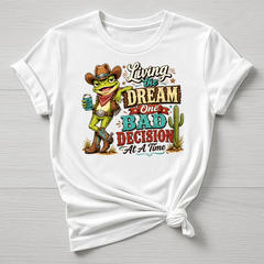 Funny Frog T-Shirt - Living the Dream Design , Gildan Softstyle
