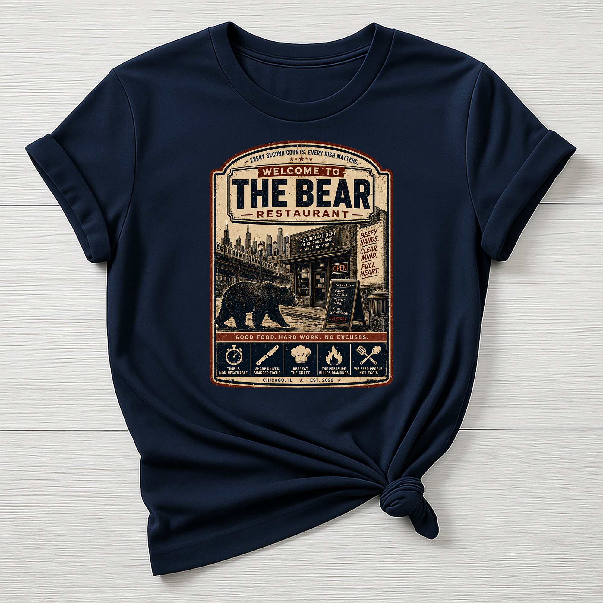 Welcome to The Bear T-Shirt - Parody Restaurant Design - Gildan Softstyle