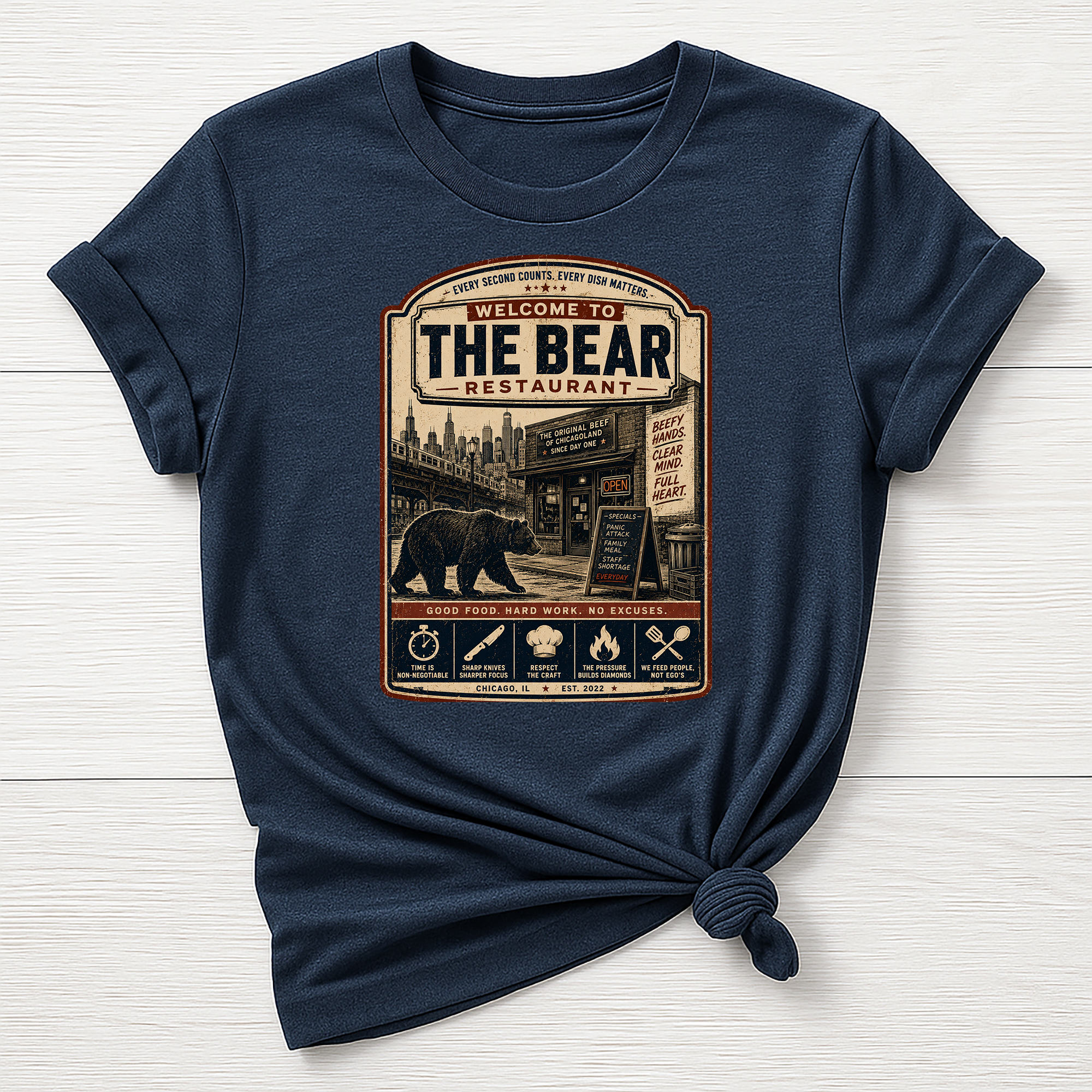 Welcome to The Bear T-Shirt - Parody Restaurant Design - Gildan Softstyle