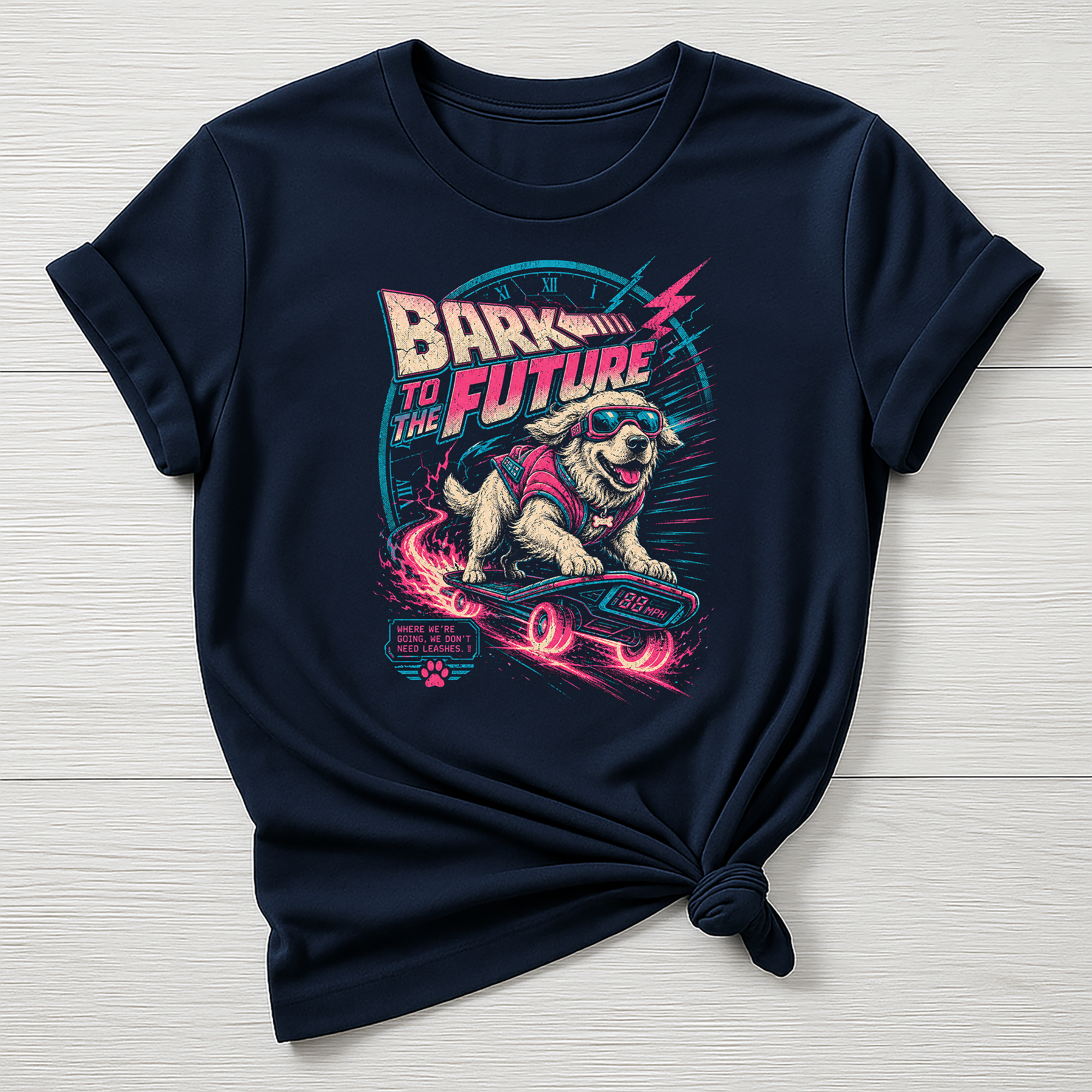 Animal Movie T-Shirt - Bark to the Future  Design , Gildan Softstyle