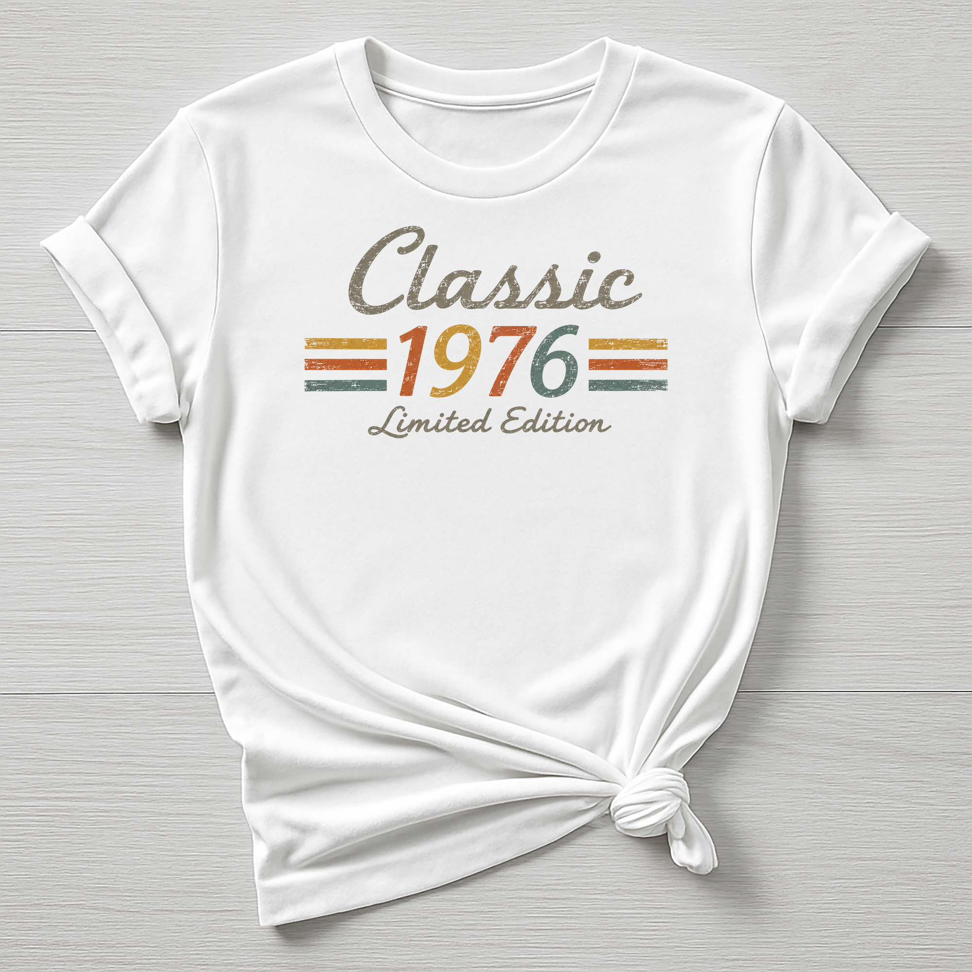 50th Birthday T-Shirt : Classic 1976 Design, Gildan Softstyle