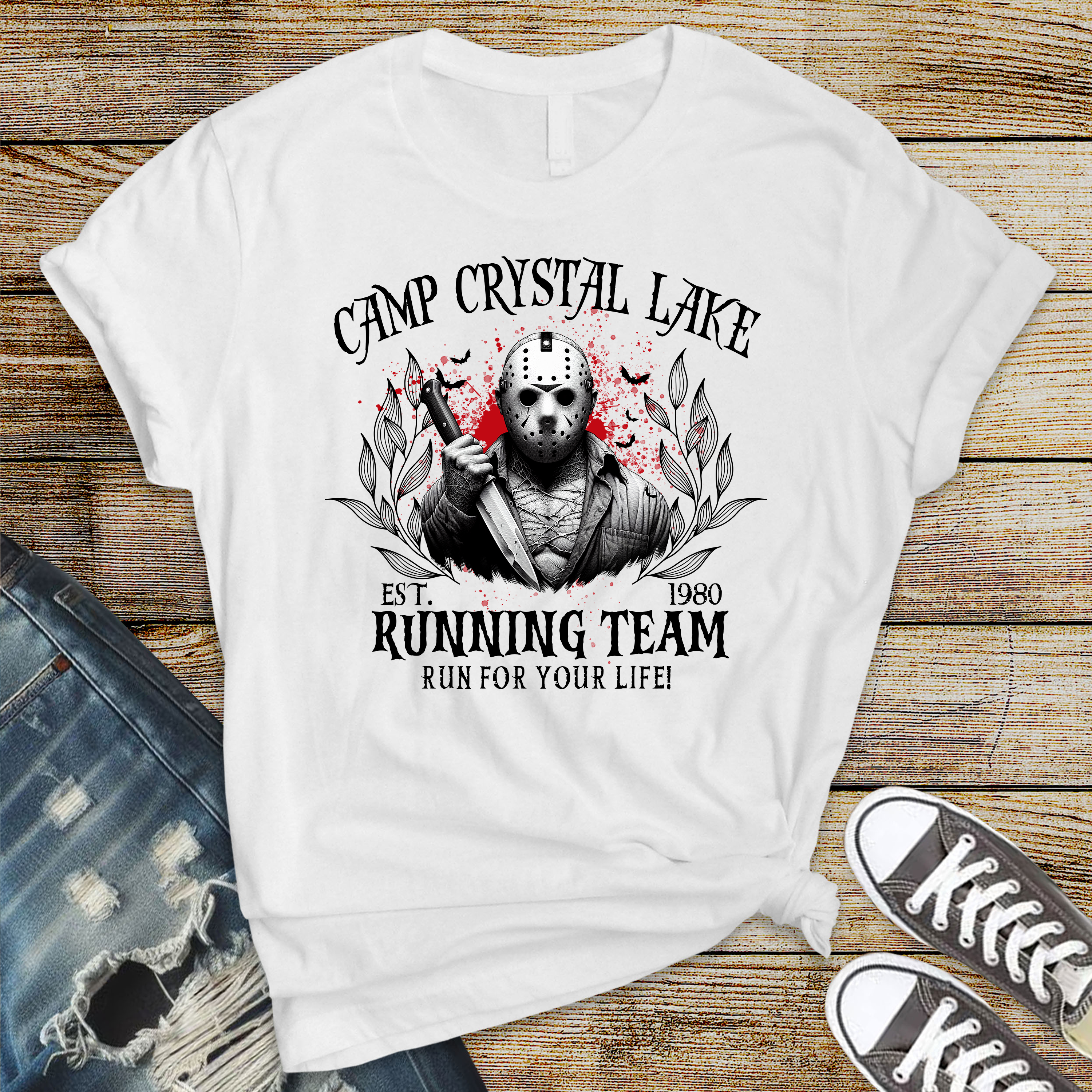 Camp Crystal Lake T-Shirt - Horror Parody Design - Fast Tracked UK Shipping