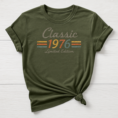 50th Birthday T-Shirt : Classic 1976 Design, Gildan Softstyle