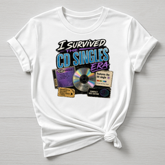 Music T-Shirt : I Survived the CD Single Era Design, Gildan Softstyle