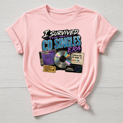 Music T-Shirt : I Survived the CD Single Era Design, Gildan Softstyle