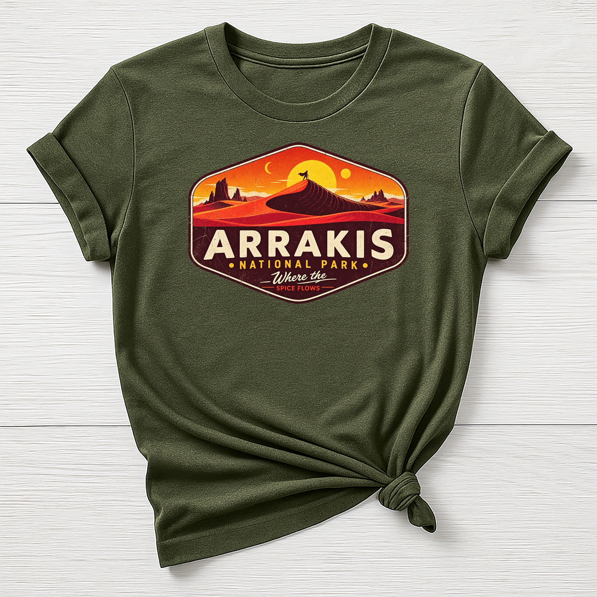 Arrakis National Park T-Shirt - Sci Fi Design - Gildan Softstyle