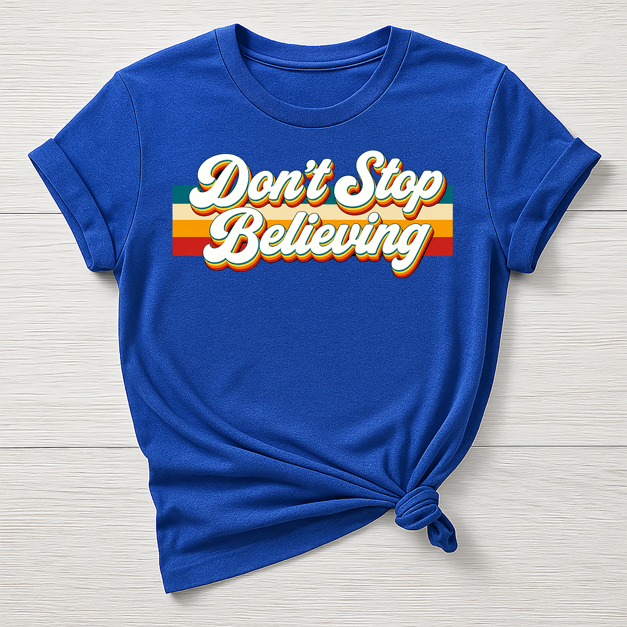 Music T-Shirt : Don't Stop Believing Design - Gildan Softstyle