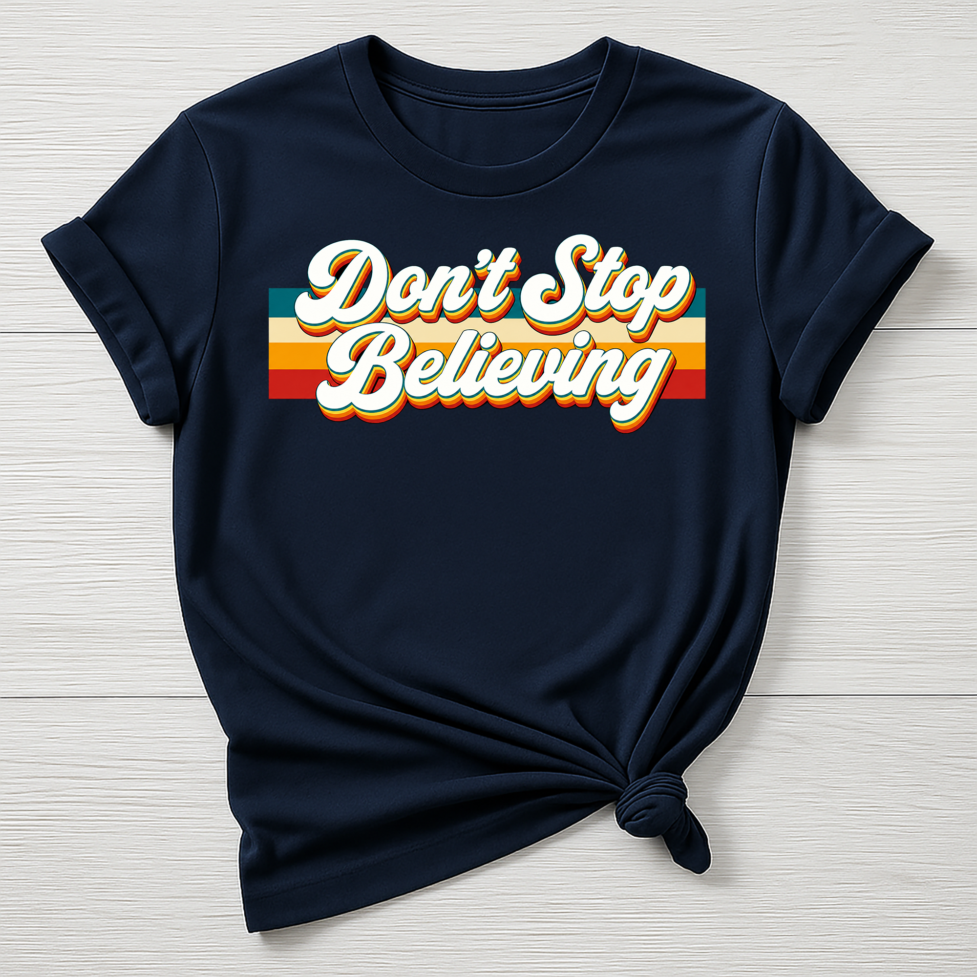 Music T-Shirt : Don't Stop Believing Design - Gildan Softstyle