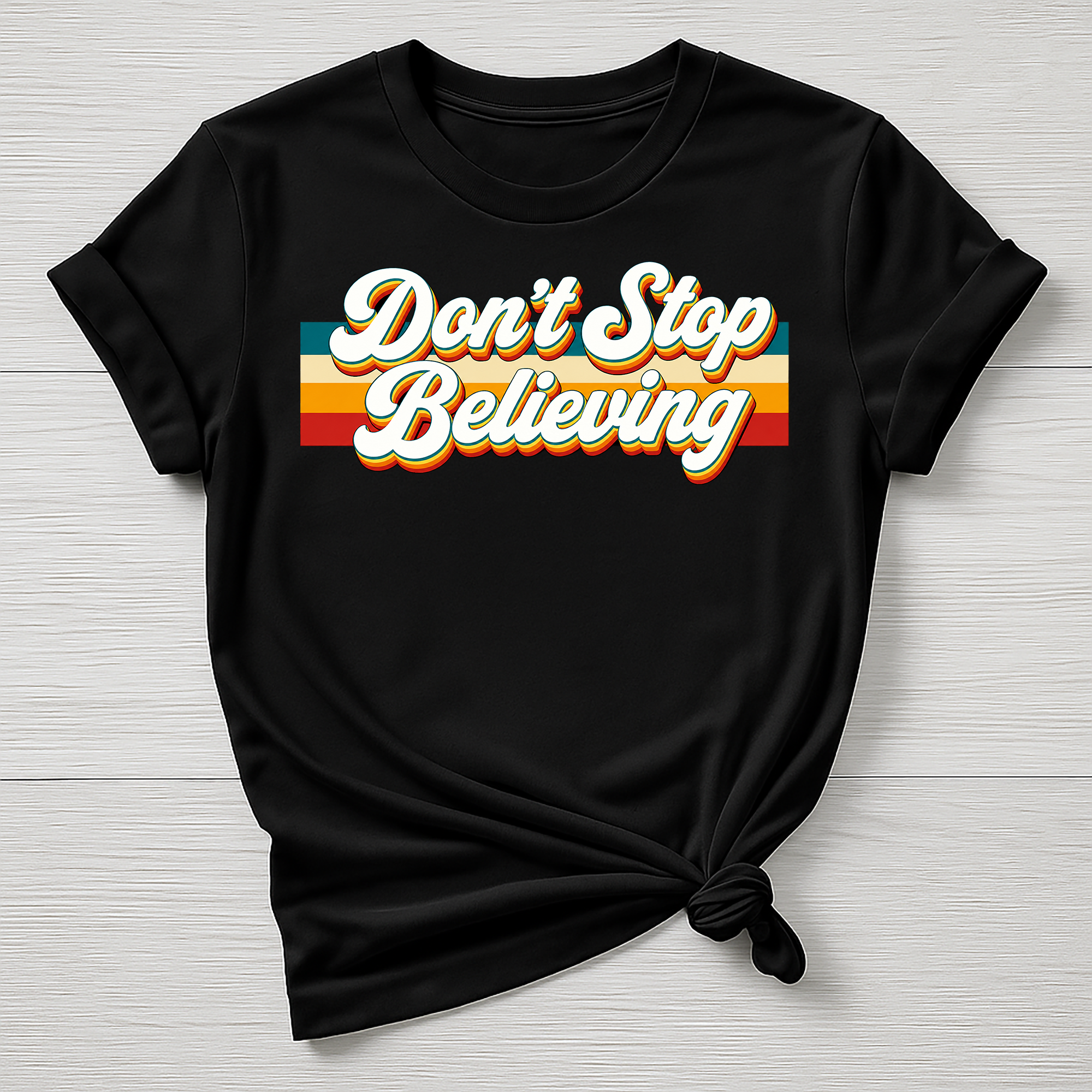 Music T-Shirt : Don't Stop Believing Design - Gildan Softstyle