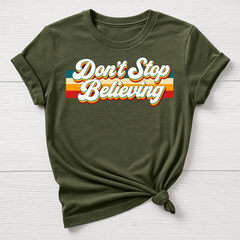 Music T-Shirt : Don't Stop Believing Design - Gildan Softstyle
