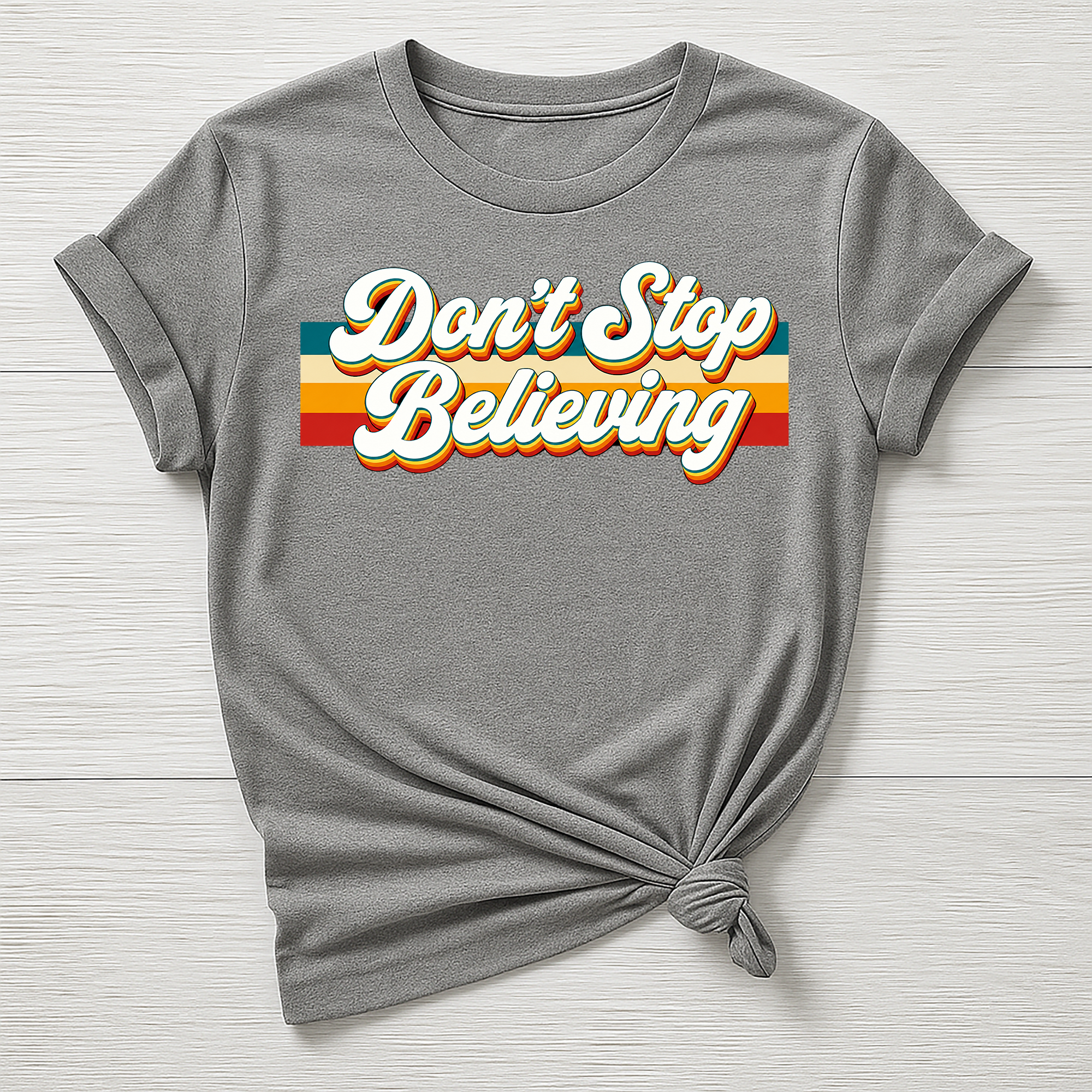 Music T-Shirt : Don't Stop Believing Design - Gildan Softstyle