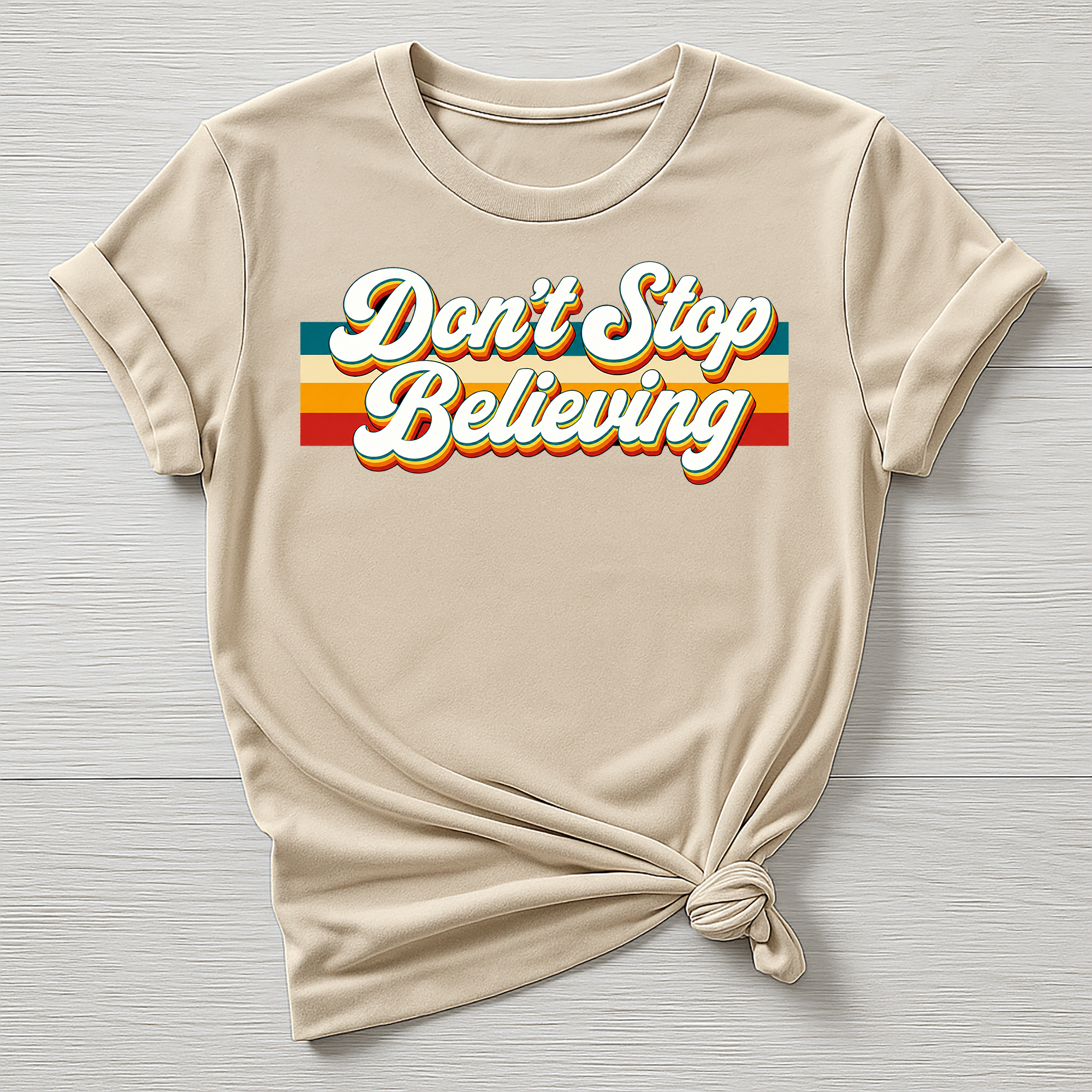 Music T-Shirt : Don't Stop Believing Design - Gildan Softstyle
