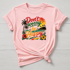 Music T-Shirt : Don't Worry Be Happy Design, Gildan Softstyle