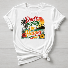 Music T-Shirt : Don't Worry Be Happy Design, Gildan Softstyle