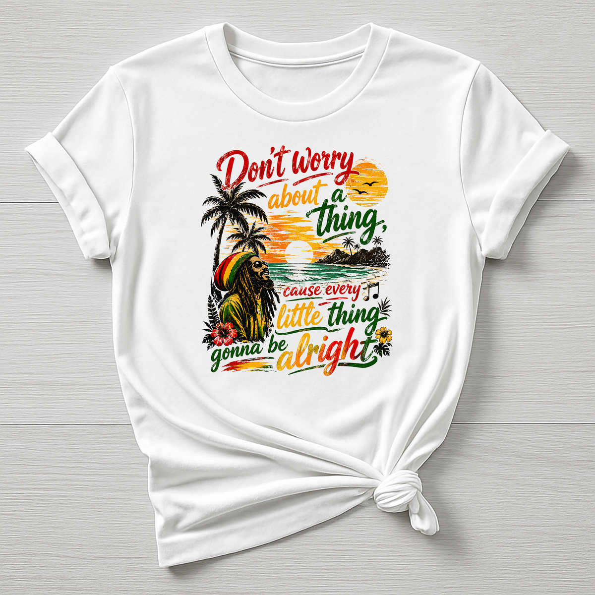 Music T-Shirt : Don't Worry Smile Design, Gildan Softstyle
