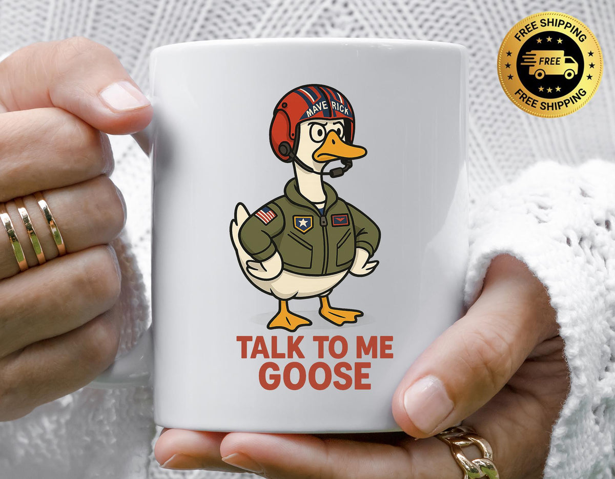 80s Movie Parody Mug - Talk to me Goose Design - Funny Graphic Coffee Cup with Tracked UK Postage