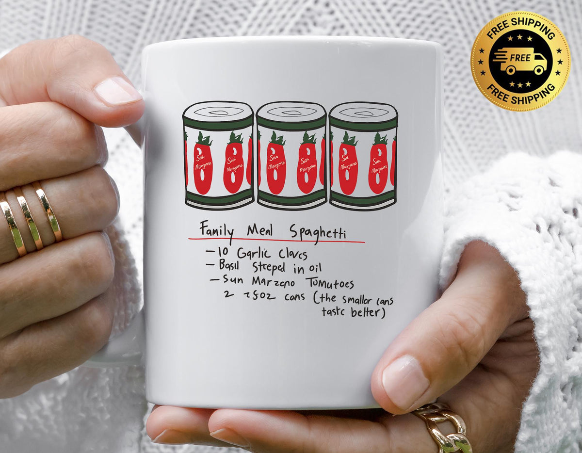 TV Show Parody Mug - Family Meal Spaghetti Design - Funny Graphic Coffee Cup with Tracked UK Postage