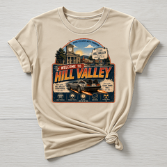 Welcome to Hill Valley T-Shirt - Movie Parody Design - Gildan Softstyle